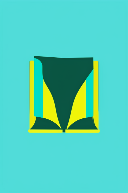   mint blue outline dark yellow shadow vector emoji website icon of book