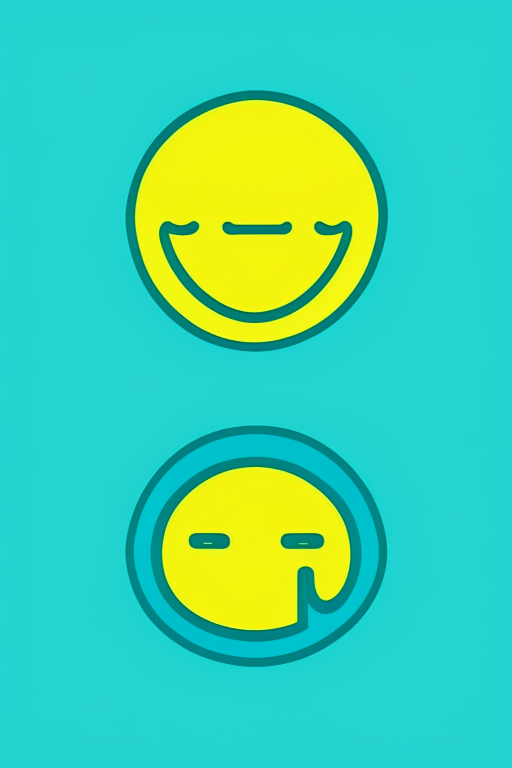   mint and blue colors bold outline picture dark yellow shadow vector emoji website icon Perfect Cute Website Icon