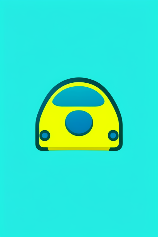   mint and blue colors bold outline picture dark yellow shadow vector emoji simplistic website icon Perfect Cute Website simplified 3 color Icon of a car