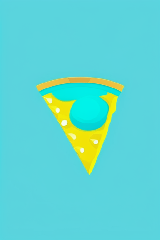   mint and blue colors, bold outline picture, dark yellow shadow, vector emoji simplistic website icon, Perfect Cute Website icon, simplified 3 color vector low poly Icon of a pizza