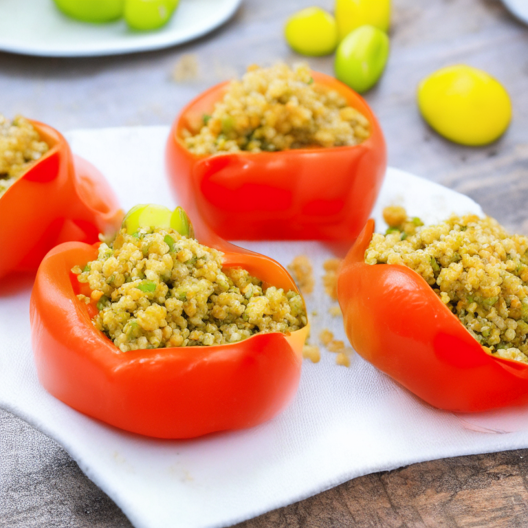 Stuffed Mini Bell Peppers with Alkaline Quinoa Filling