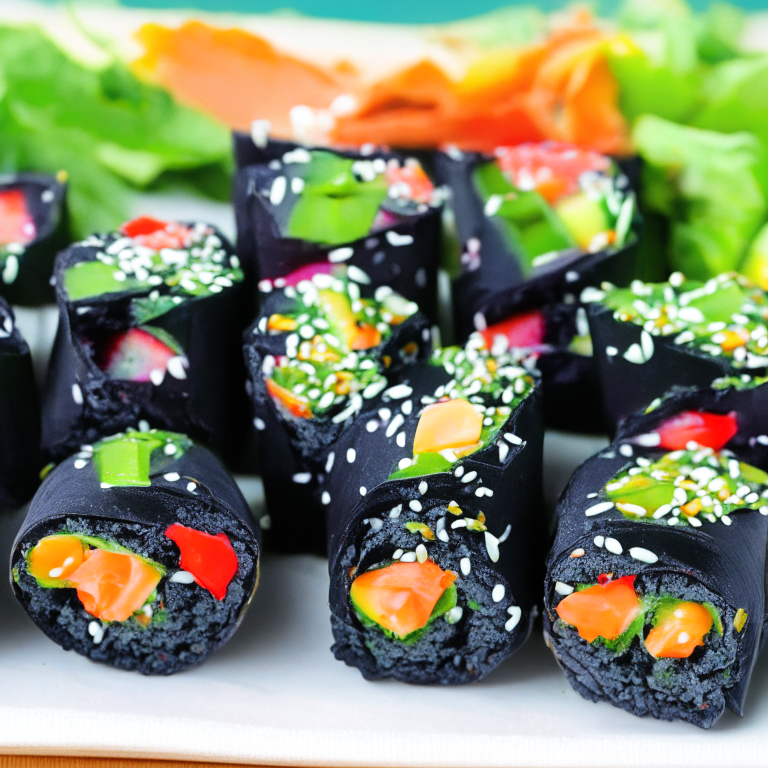 Raw Rainbow Veggie Nori Rolls with Ginger Dipping Sauce