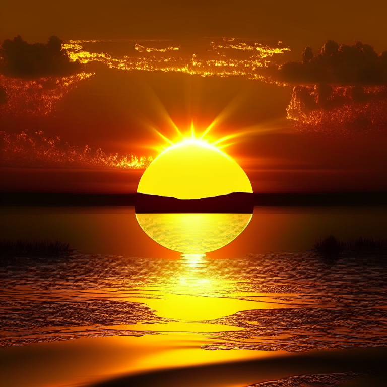 Golden sunset irradiating color 