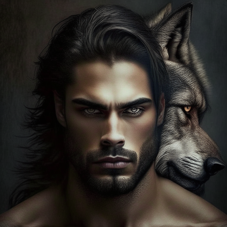 I need strong handsome person with a head of wolf 