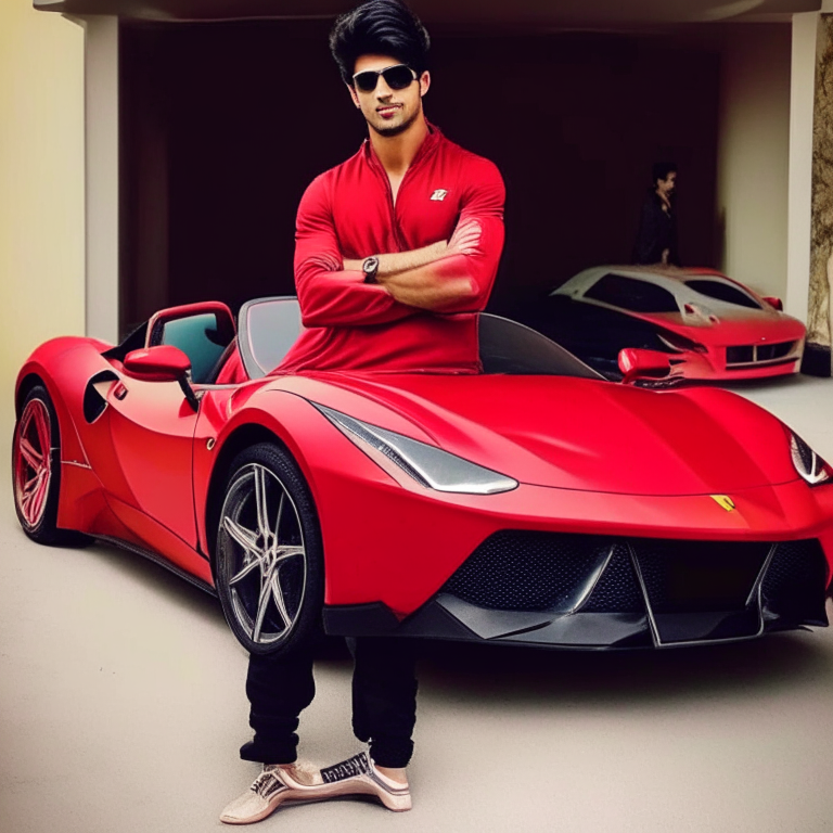 Handsome hirtik roshan with his Ferrari 