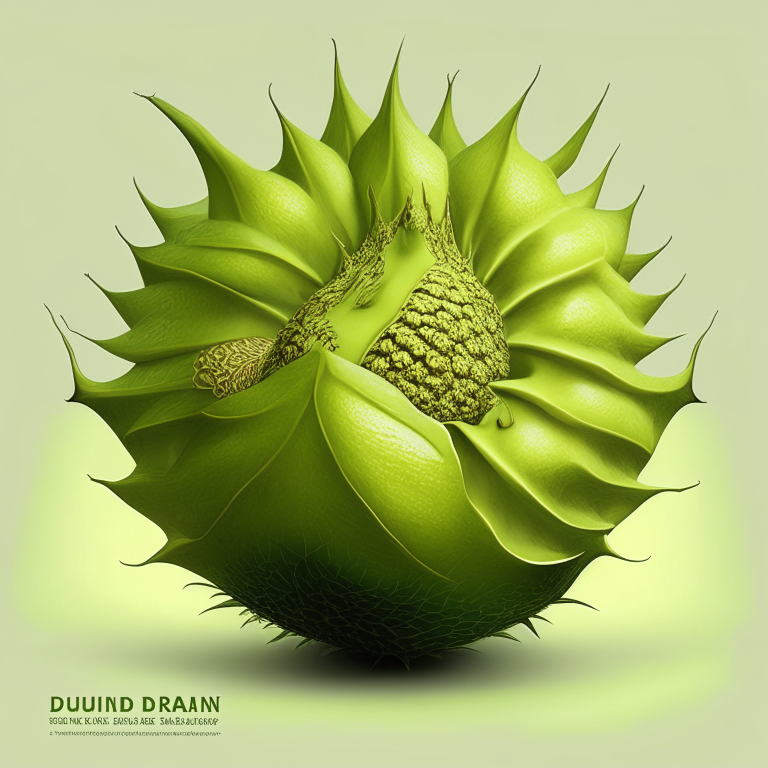 Design for me a green-skinned durian fruit