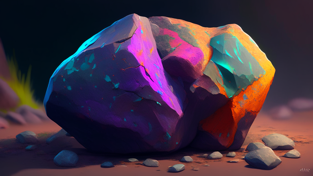 a stone, vibrant, 8k, concept art