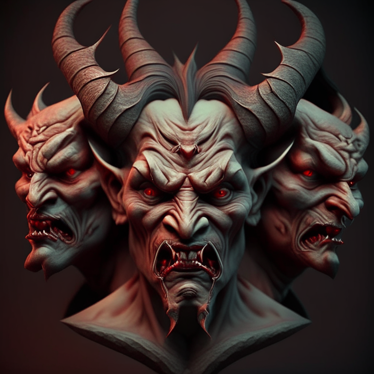 3d portrait of demons