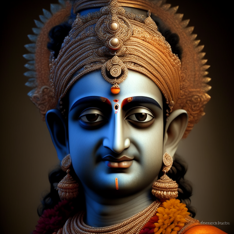 3d real portrait of shri krishna