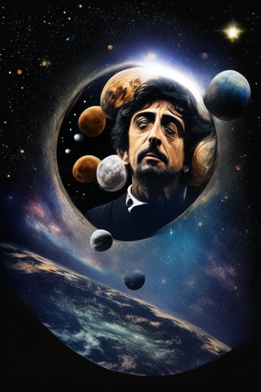 Al Pacino floating in space with planets in the background