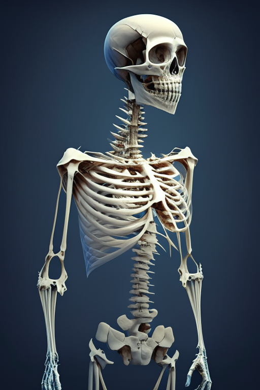 Skeleton turns into human being