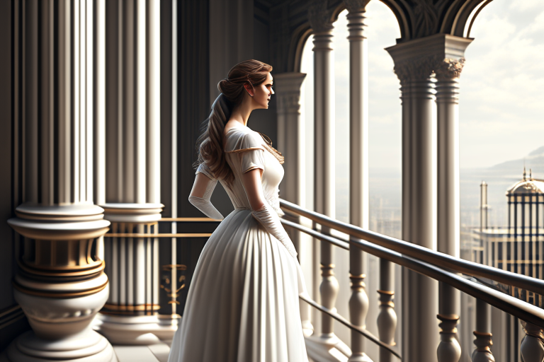 A girl with a white sharee standing in front of balcony