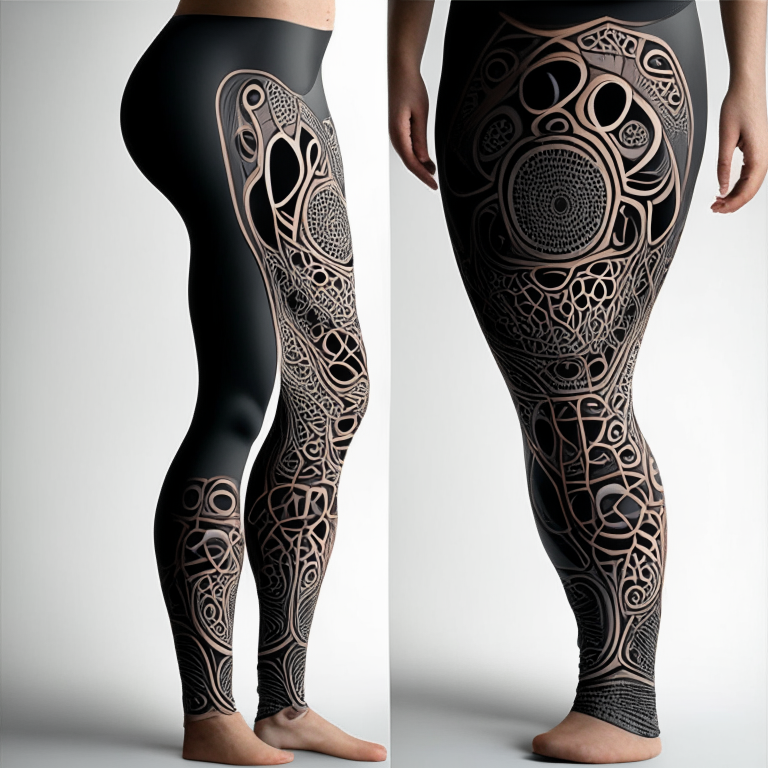 leggings with a highly-detailed, ultra complex infinite pattern