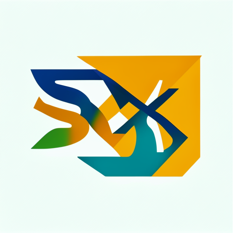 XSD logo with flat orange and blue shapes on a blank background