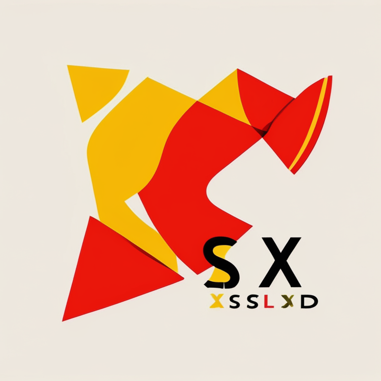 XSD logo with flat red and yellow shapes, the letters XSD, and abstract book and pen shapes on a blank background