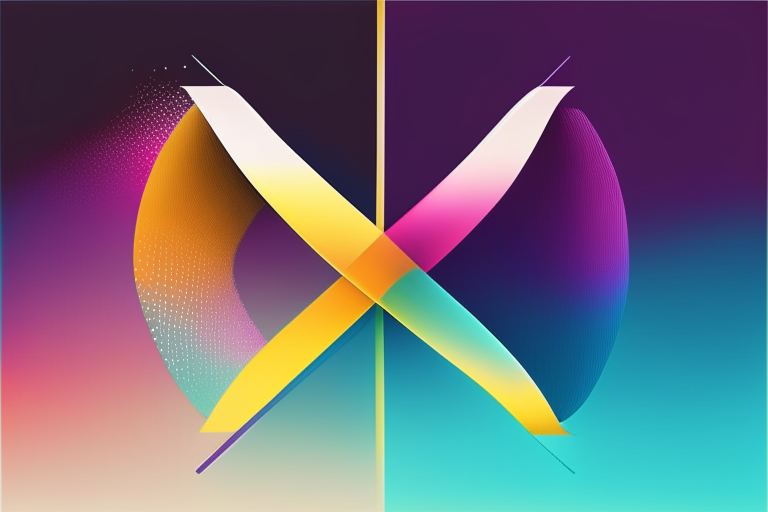 X and D opposite each other with S in the middle connected by arcs to represent a continuous learning journey with gradient colors