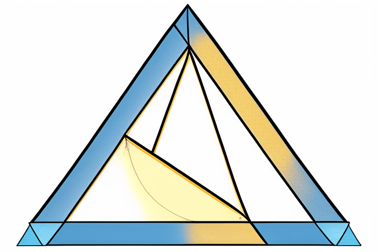 X, S and D at the three tips of an equilateral triangle with lines connecting them in a symmetrical path