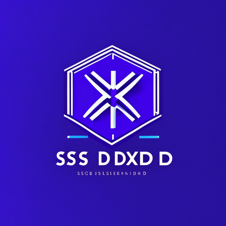 A bold and professional logo design for an educational research institute using the initials XSD with a purple and blue color scheme and a microscope symbol