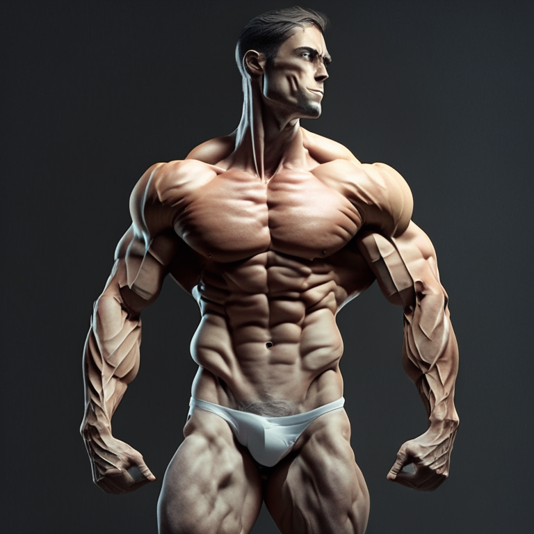 muscular body with cutting
