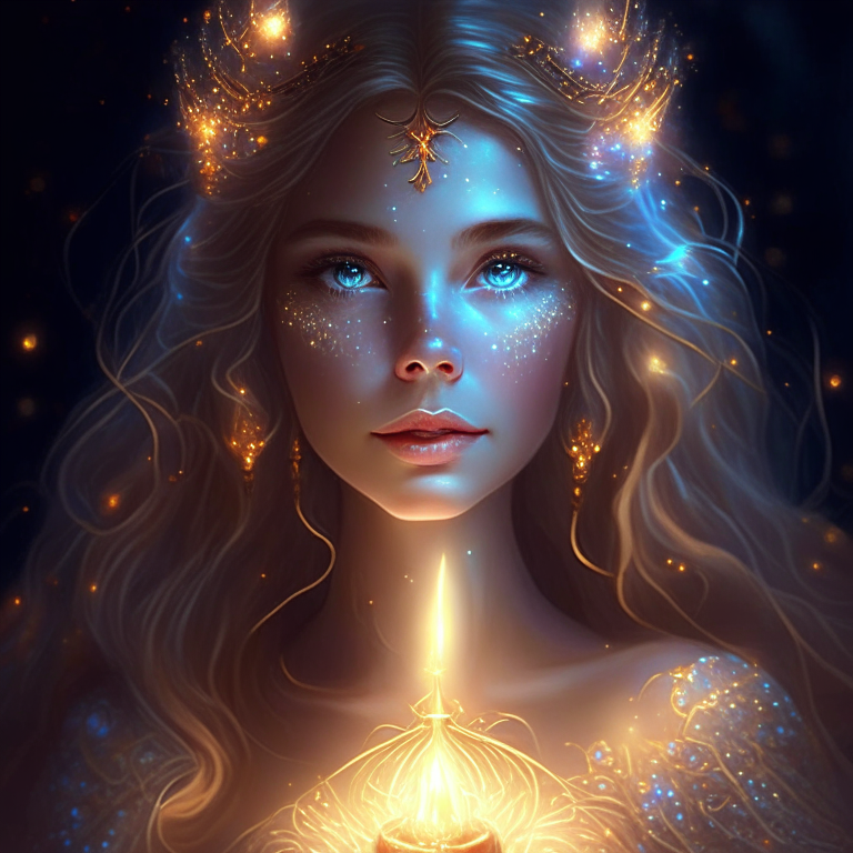 Amazing georgeous beautiful magic princess  human, nice lights hard detail