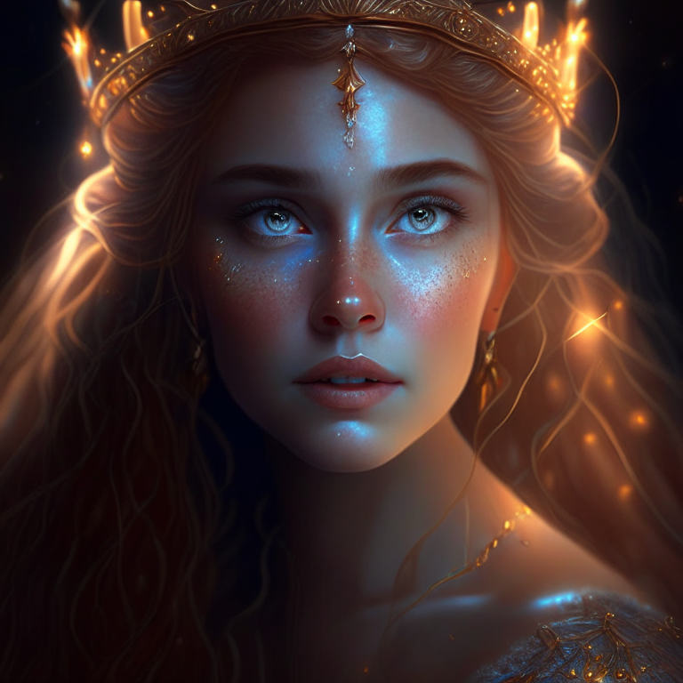 Amazing georgeous beautiful princess brave human real , nice lights hard detail
