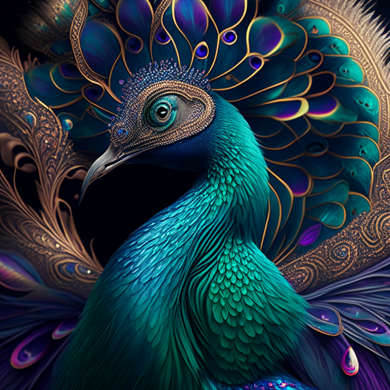 Magical georgeous Peacock hard detail