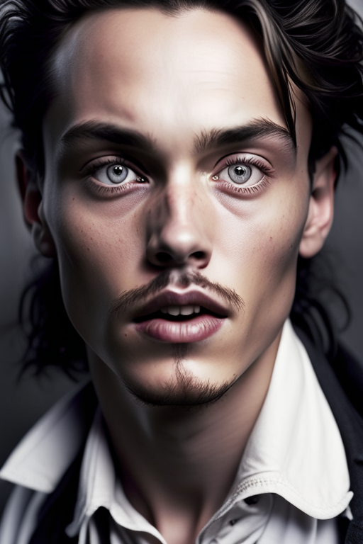 a young Jonny Depp with a surprised look on his face. forehead, face, nose, cheek, skin, head, lip, chin, eyebrow, hairstyle