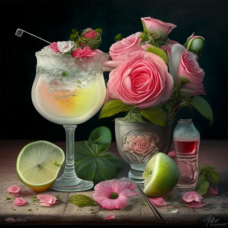 margaritas y rosas en un jarrón