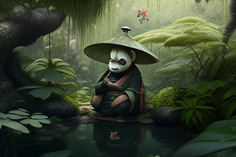 un nenúfar en un jardín chino