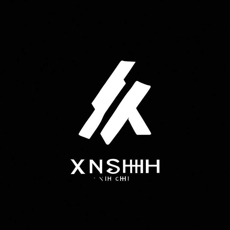 A black and white minimalist logo featuring the letters xinshidai in a modern font