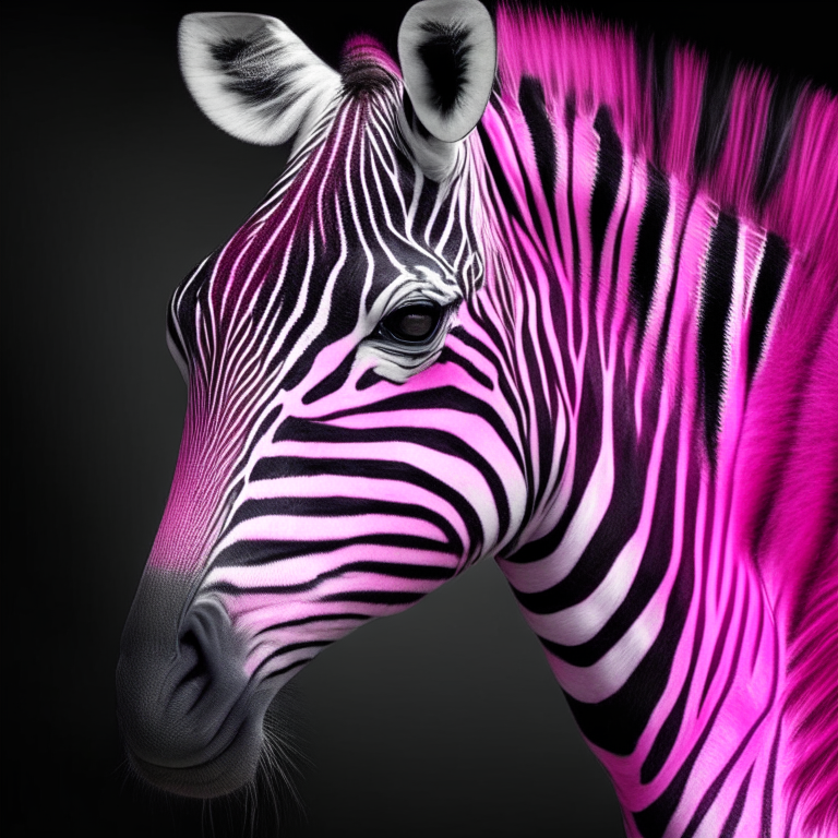 Beautiful zebra with  pink colour 