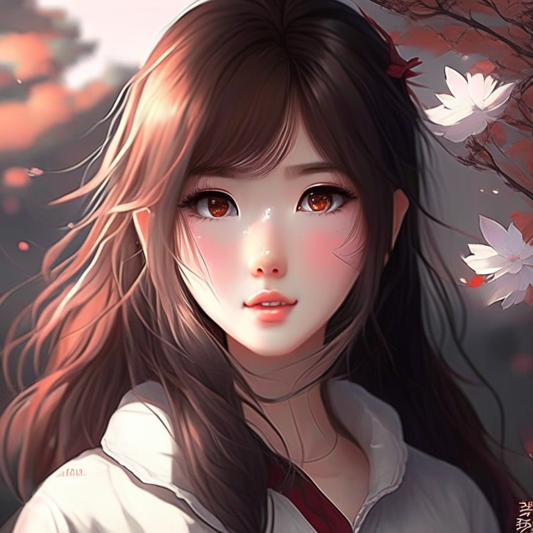 Beautiful Korean anime girl 