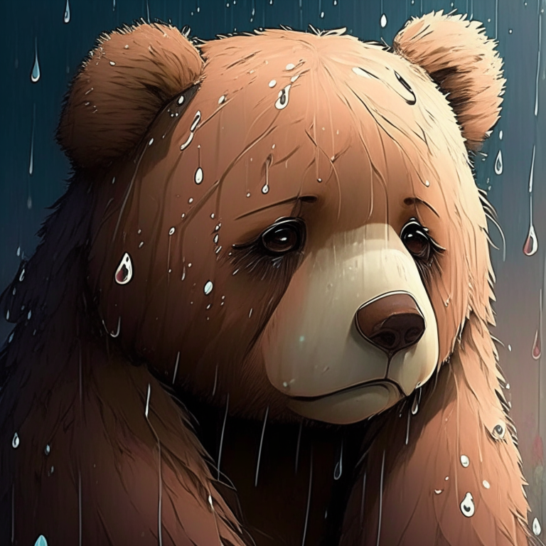 Beautiful bear anime cry