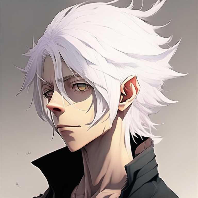 Zikas anime speak up white hair 