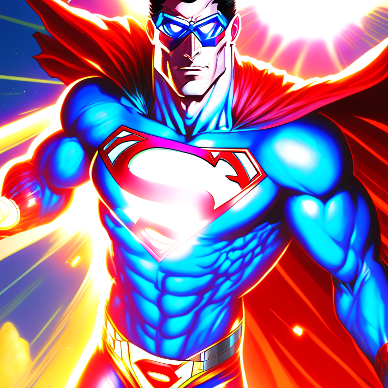 super man. Red & Blue filter. red & blue filter