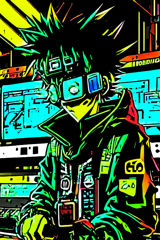 Vintage 90's anime style, retro.anime teenager boy with bandage on nose wearing steampunk goggles wearing hoodie, in a arcade, sci-fi.