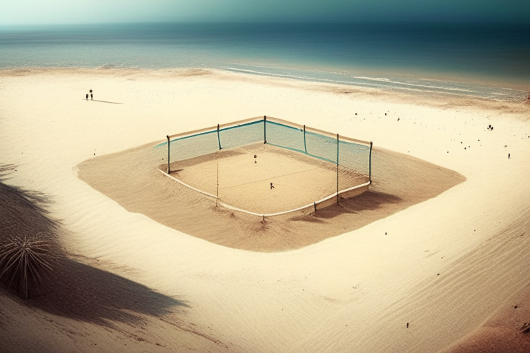 una playa de arena marrón