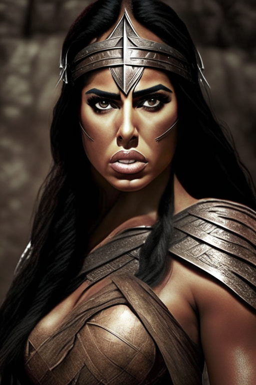 Kim Kardashian as an amazing warrior woman 