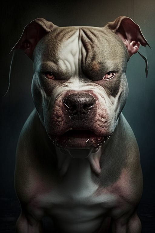 a scary pit bull dog

