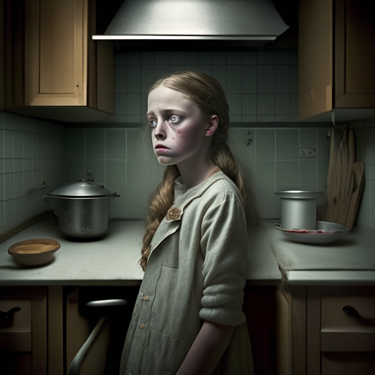 Polly Klaas 12 year old, no text in image, in the kitchen