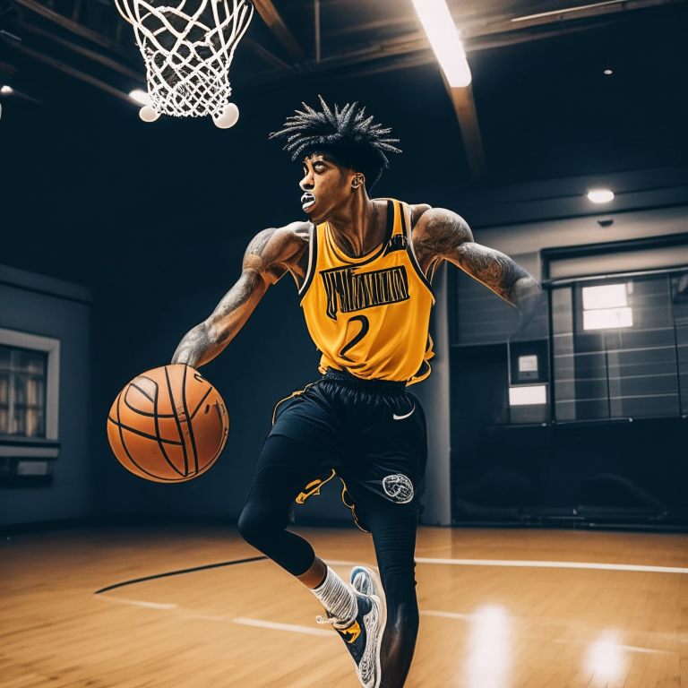 Ja Morant bouncing a basketball in a gym
