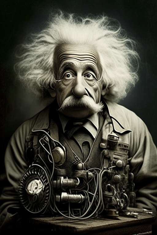 Albert Einstein with gear