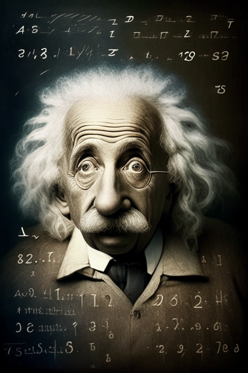 Albert Einstein into math equations 