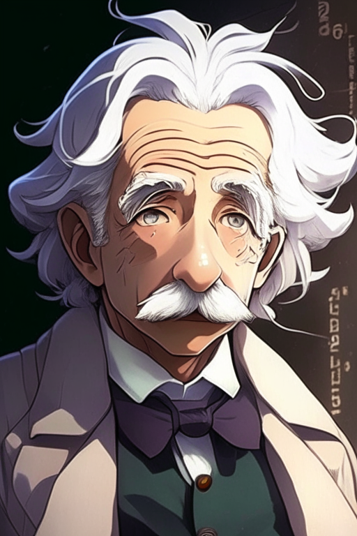 Albert Einstein as anime