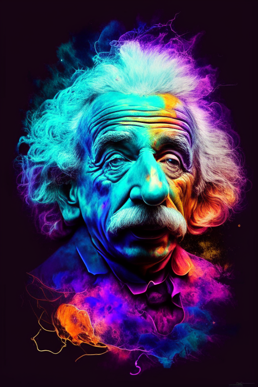 Albert Einstein mix thunder colourful 