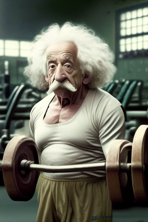 Albert Einstein in gym