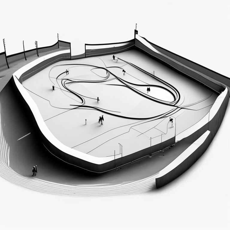 Free rider hd level, white background, black lines foreground, few grey lines in the background, micro bmx park, 