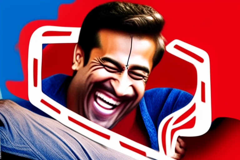 Salman Khan laughing surrounding with facebook Instagram youtube logo