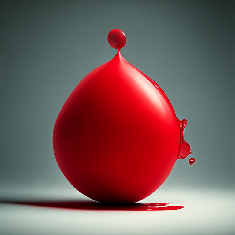 A red water balloon 