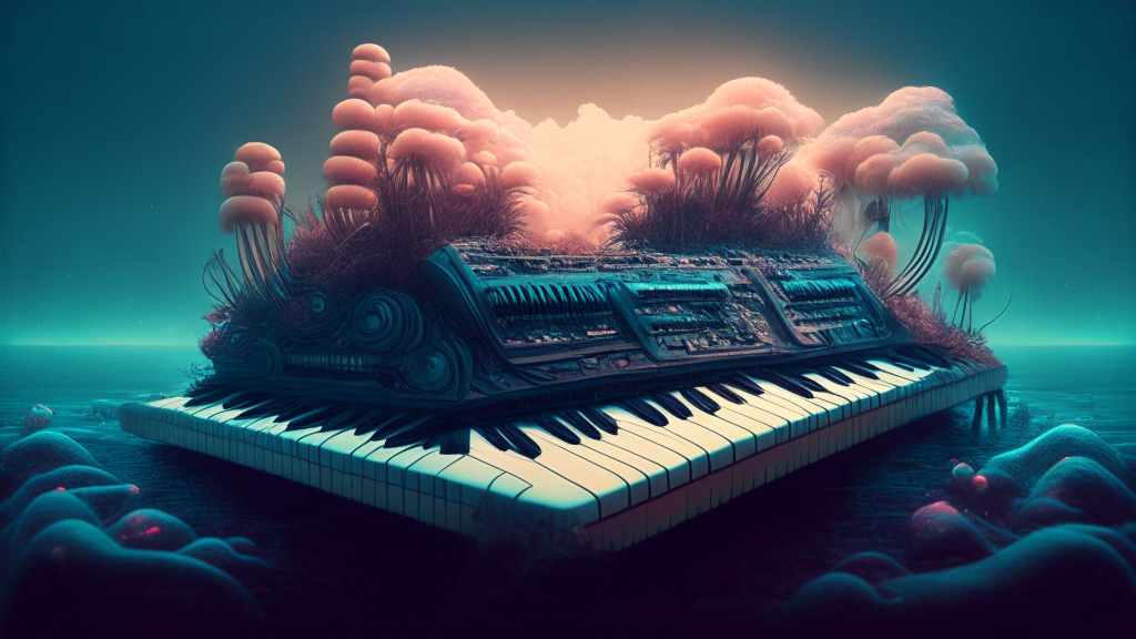 a synthesizer in a dreamlike style